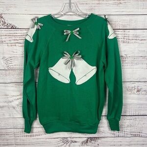 Pannill Sweatshirt Co. green holiday bells size medium crewneck Vintage‎ sweater